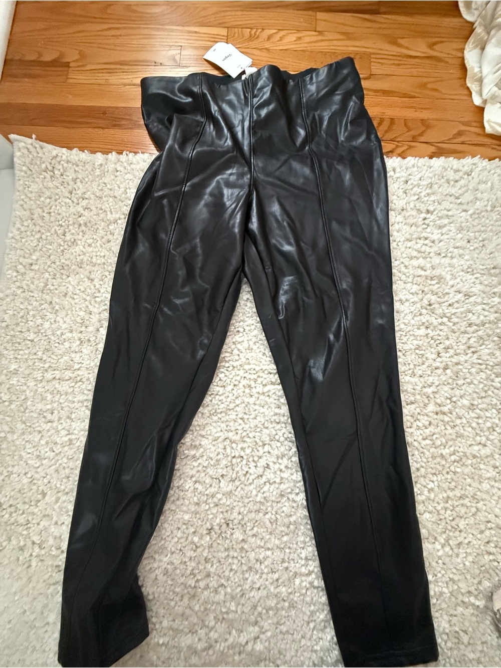 H&M Black Faux Leather Skinny Pants